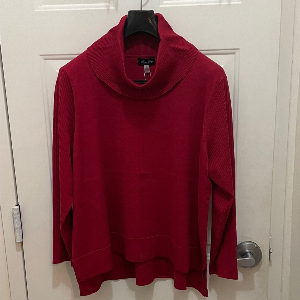 Melissa Paige: Beautiful Vibrant Size 3X Scooter Red Cowl Neck Sweater